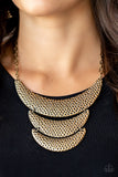 Moonwalk Magic - Brass Necklace Paparazzi