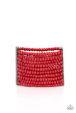 Waikiki Wonderland - Red Wooden Bracelet