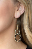 Shameless Shine - Brass Earrings Paparazzi