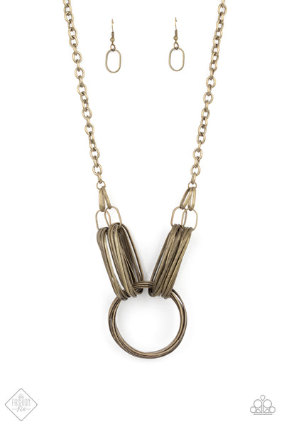 Lip Sync Links - Brass Necklace Paparazzi