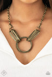 Lip Sync Links - Brass Necklace Paparazzi