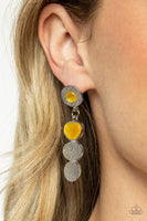 Asymmetrical Appeal - Yellow Earrings Paparazzi