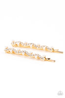 Ballroom Banquet - Gold Pearl Hair Clip Paparazzi