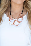 Spiraling Out of COUTURE - Copper Corded Necklace Paparazzi