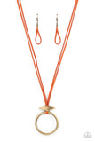 Noticeably Nomad - Orange Necklace Paparazzi