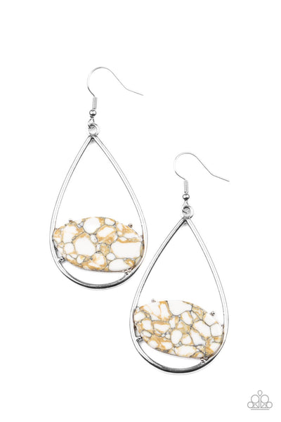 Tropical Terrazzo - White Earrings Paparazzi