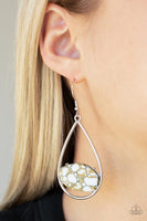 Tropical Terrazzo - White Earrings Paparazzi