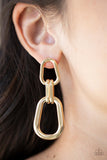 Harmonic Hardware - Gold Earrings Paparazzi