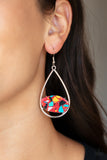 Tropical Terrazzo - Red Earrings Paparazzi