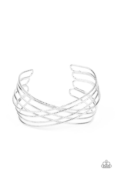 Strike Out Shimmer - Silver Bracelet Paparazzi