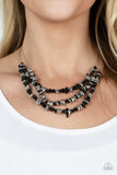 Placid Pebbles - Black Necklace Paparazzi