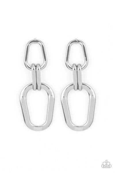 Harmonic Hardware - Silver Earrings Paparazzi