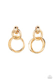 Dynamically Linked - Gold Earrings Paparazzi