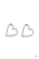 Cupid, Who? - Silver Heart Earrings Paparazzi