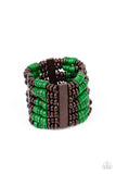 Vacay Vogue - Green Wooden  Bracelet Paparazzi
