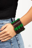 Vacay Vogue - Green Wooden  Bracelet Paparazzi