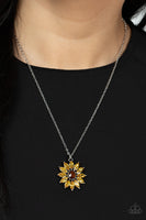 Formal Florals - Yellow Floral Necklace Paparazzi