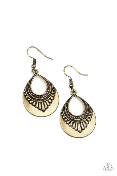 Totally Terrestrial - Brass Earrings Paparazzi