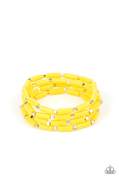 Radiantly Retro - Yellow Bracelet Paparazzi