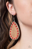 Rustic Refuge - Red Earrings Paparazzi