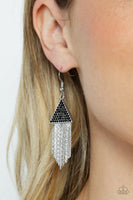 Pyramid SHEEN - Black Earrings Paparazzi