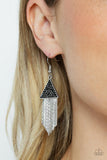 Pyramid SHEEN - Black Earrings Paparazzi