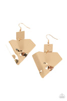 Deceivingly Deco - Gold Earrings Paparazzi