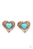 Rustic Romance - Copper Heart Earrings Paparazzi