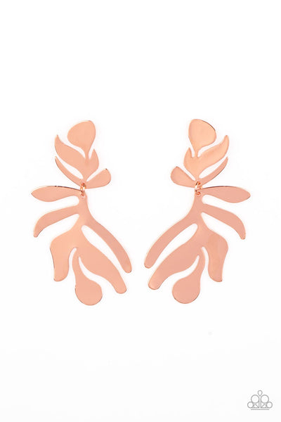 Palm Picnic - Copper Earrings Paparazzi