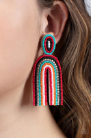 Rainbow Remedy - Multi-Colored Seed Bead Earrings Paparazzi