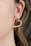 Cupid, Who? - Copper Heart Earrings Paparazzi