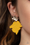 Crimped Couture - Yellow Earrings Paparazzi