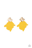 Crimped Couture - Yellow Earrings Paparazzi
