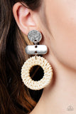 Woven Whimsicality - White Earrings Paparazzi