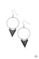 Sahara Shark - Black Earrings Paparazzi