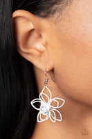 Botanical Bonanza - White Flower Earrings Paparazzi