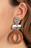 Woven Whimsicality - Brown Earrings Paparazzi