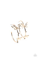 Full Out Flutter - Gold Butterfly Earrings Paparazzi