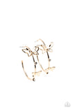 Full Out Flutter - Gold Butterfly Earrings Paparazzi