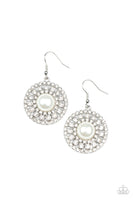 Century Classic - White Earrings Paparazzi