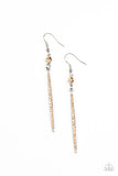 Skyscraping Shimmer - Brown Earrings Paparazzi