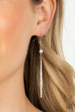 Skyscraping Shimmer - White Earrings Paparazzi