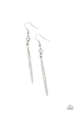 Skyscraping Shimmer - White Earrings Paparazzi