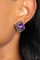 Cosmic Catwalk - Purple Clip-On Earrings Paparazzi