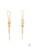 Bolo Beam - Gold Earrings Paparazzi