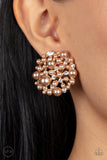 Head To Toe Twinkle - Brown Pearl Clip-On Earrings Paparazzi