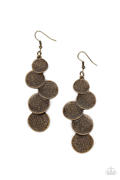 Token Gesture - Brass Earrings Paparazzi