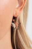Butterfly Freestyle - Rose Gold Earrings Paparazzi