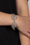 Blooming Bling - White Bracelet Paparazzi