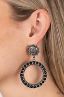 Playfully Prairie - Black Earrings Paparazzi